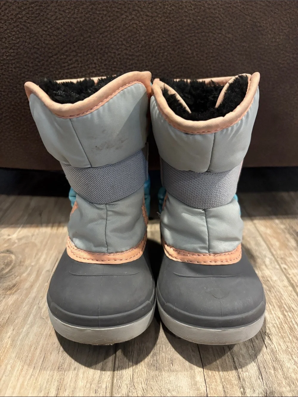 Kamik Kids Teal, Light Gray & Tan Winter Boots Size 7